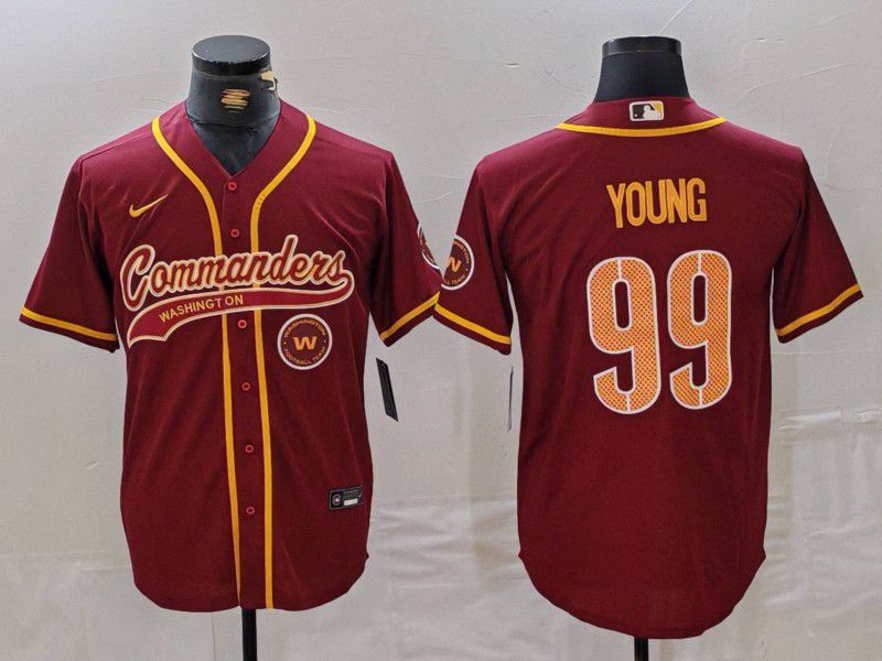 Men Washington Commanders #99 Young Red Joint Name 2024 Nike Limited NFL Jersey style 1->washington commanders->NFL Jersey